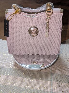 bebe Erika Mini Shipper Textured Top-Handle Satchel In Dusty Pink